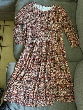 J. Jill Multi-Color Knit Midi Dress